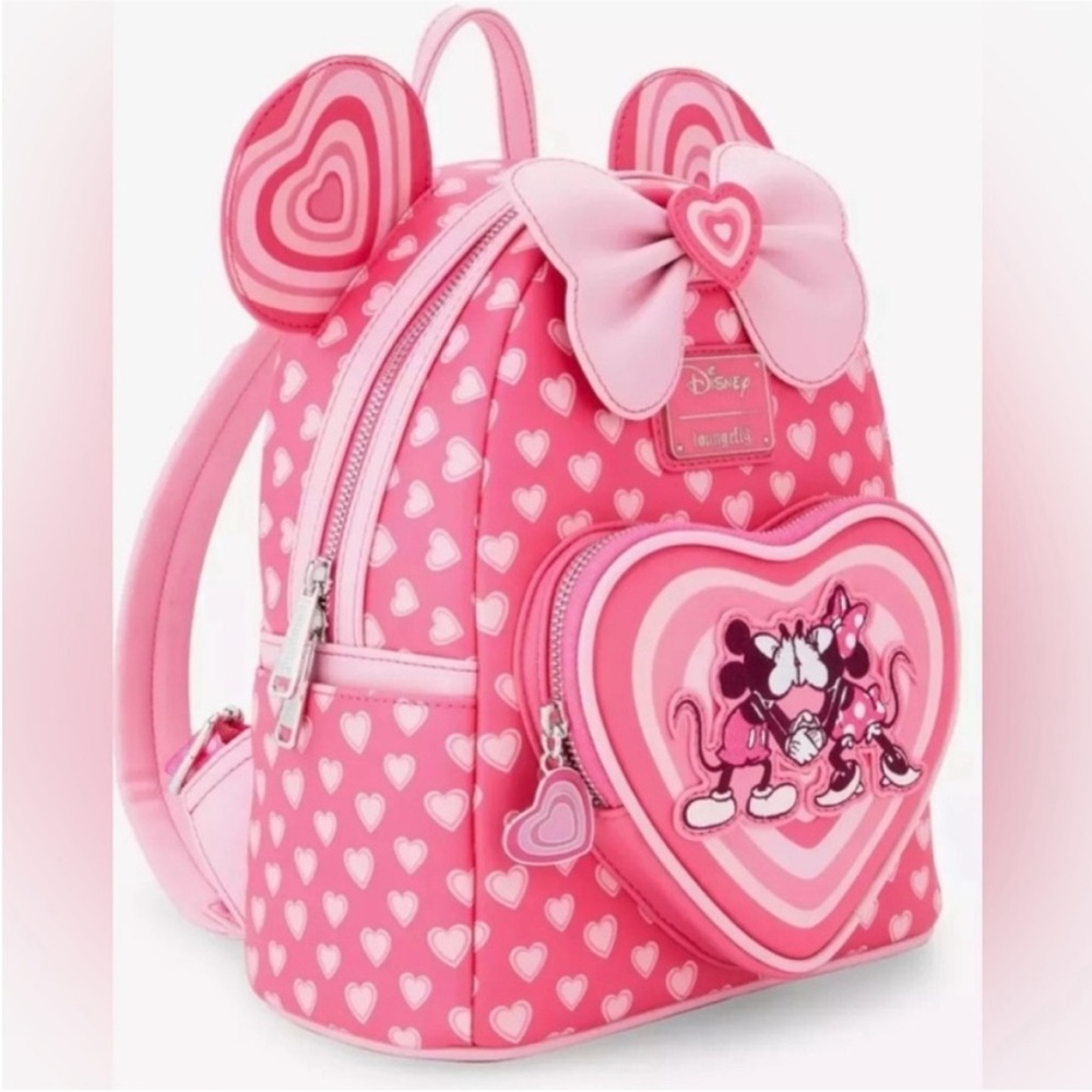 Loungefly NWT Disney Mickey & Minnie
Mouse Heart Ears Set w /wallet - Picture 3 of 9